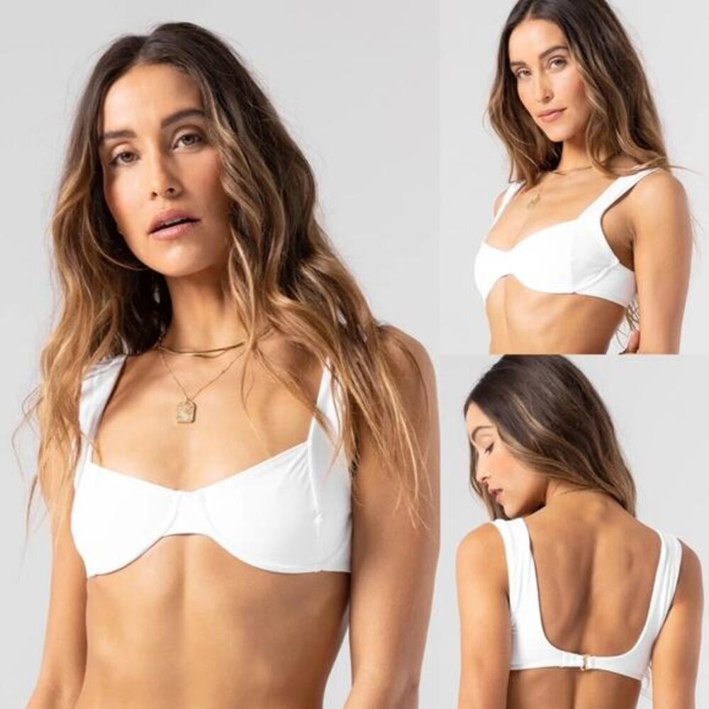 L*Space WHITE Tori Underwire Bikini Top